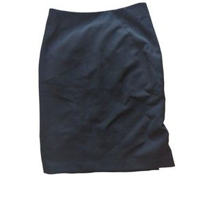 New York & Company Women's 4 Classic Black Pencil Skirt Knee Length 2 Back Slit